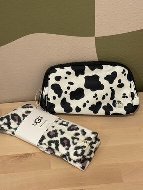 Lululemon Black & White Cow Print & Ugg socks both new